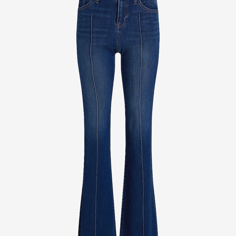 Express Blue Flare Wide Leg Stretch Jeans